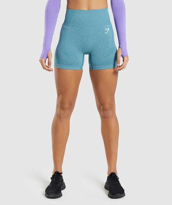 Gymshark Vital Seamless 2.0 Ženske Kratke Hlače Tirkizne | HR 3916RVD